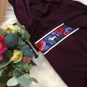 Victoria's Secret Pink Maroon Fleece Zip up
